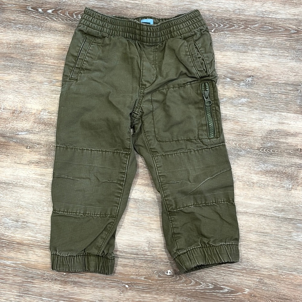 Gap Boys lined utility pants, 2T, olive green